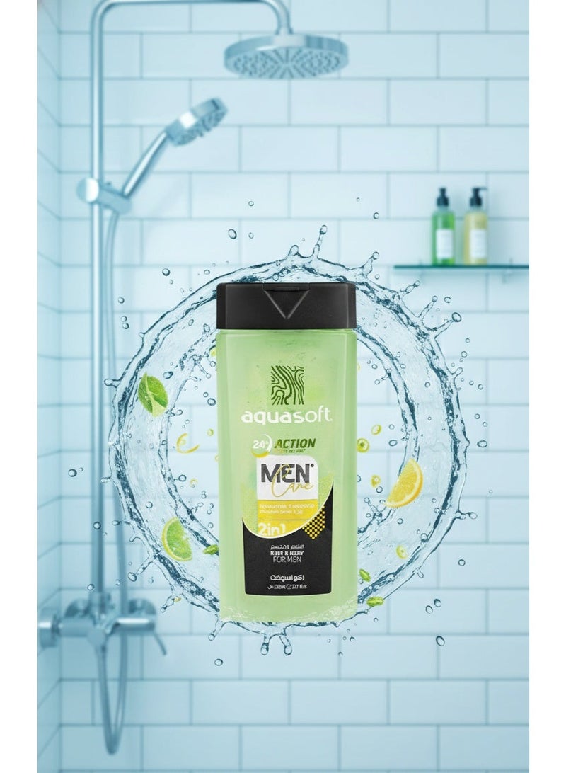 Aquasoft Action Fresh Shower Gel For Men 280 ml - Image 2